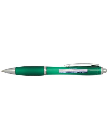 Bolígrafo de plástico reciclado con certificado RCS y cuerpo y empuñadura de color (tinta azul) N16354601