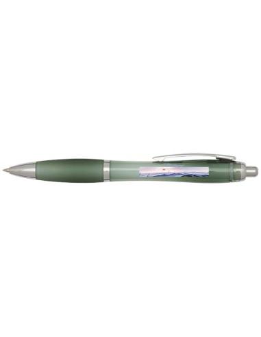 Bolígrafo de plástico reciclado con certificado RCS y cuerpo y empuñadura de color (tinta azul) N26354601