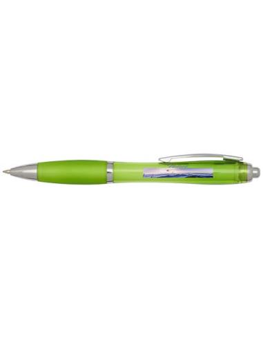 Bolígrafo de plástico reciclado con certificado RCS y cuerpo y empuñadura de color (tinta azul) N36354601