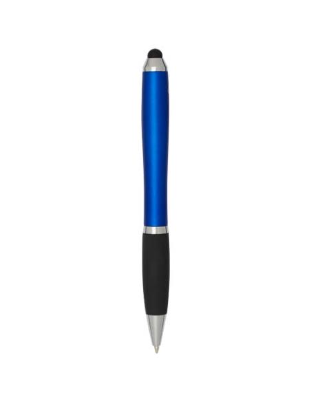 Bolígrafo de plástico reciclado con certificado RCS, stylus, cuerpo de color y empuñadura negra (tinta azul) N35654601