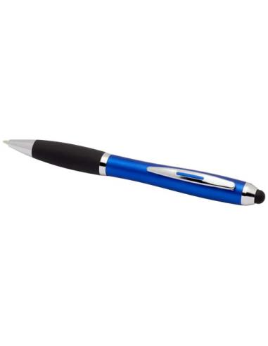 Bolígrafo de plástico reciclado con certificado RCS, stylus, cuerpo de color y empuñadura negra (tinta azul) N35654601