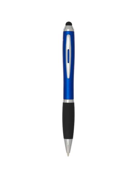 Bolígrafo de plástico reciclado con certificado RCS, stylus, cuerpo de color y empuñadura negra (tinta negra) N35754601