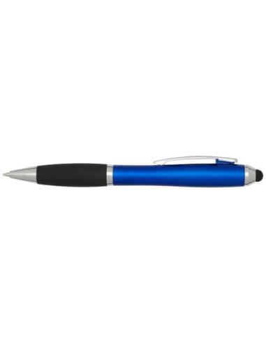 Bolígrafo de plástico reciclado con certificado RCS, stylus, cuerpo de color y empuñadura negra (tinta negra) N35754601