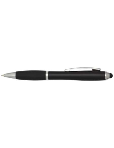 Bolígrafo de plástico reciclado con certificado RCS, stylus, cuerpo de color y empuñadura negra (tinta negra) N09754601