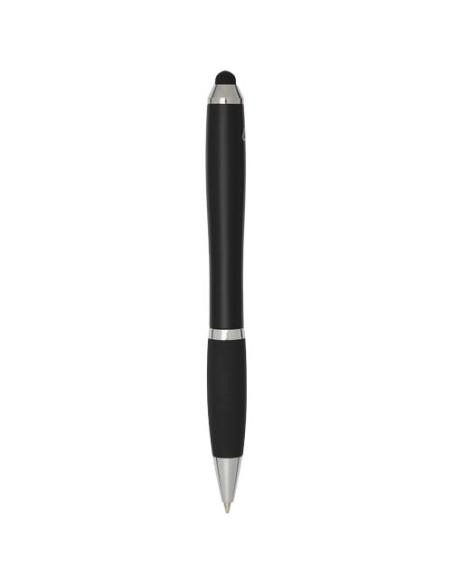 Bolígrafo de plástico reciclado con certificado RCS, stylus, cuerpo de color y empuñadura negra (tinta negra) N09754601