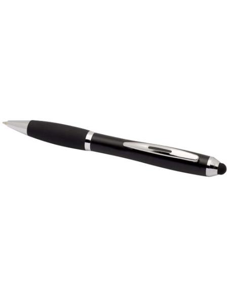 Bolígrafo de plástico reciclado con certificado RCS, stylus, cuerpo de color y empuñadura negra (tinta negra) N09754601