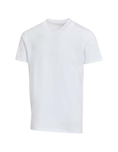 Camiseta orgánica unisex de 200 g/m² con certificado OCS de manga corta y cuello de pico N01056693