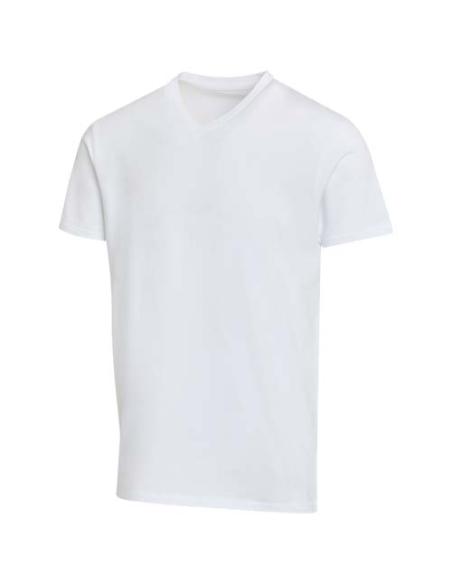 Camiseta orgánica unisex de 200 g/m² con certificado OCS de manga corta y cuello de pico N01056693