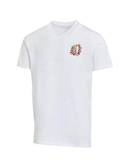Camiseta orgánica unisex de 200 g/m² con certificado OCS de manga corta y cuello de pico N01056693