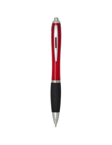 Bolígrafo de plástico reciclado con certificado RCS, cuerpo de color y empuñadura negra (tinta negra) N12844601