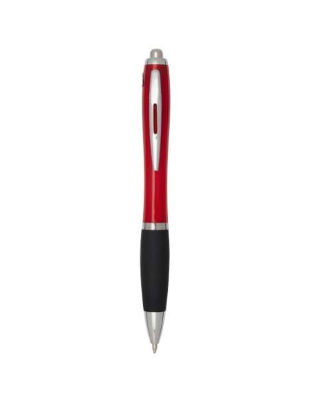 Bolígrafo de plástico reciclado con certificado RCS, cuerpo de color y empuñadura negra (tinta negra) N12844601