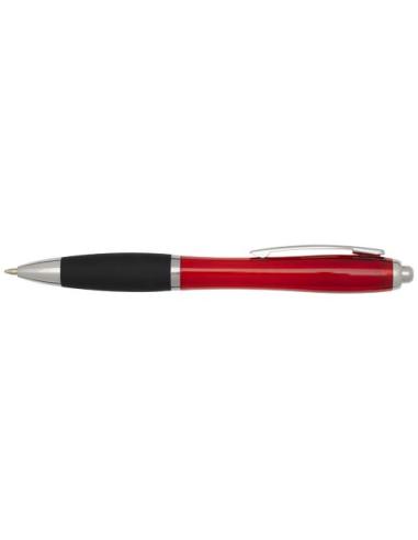 Bolígrafo de plástico reciclado con certificado RCS, cuerpo de color y empuñadura negra (tinta negra) N12844601