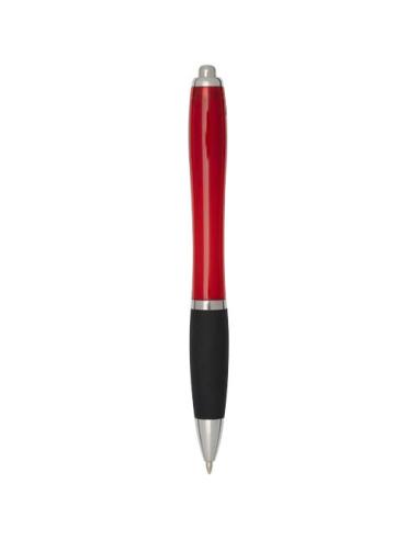 Bolígrafo de plástico reciclado con certificado RCS, cuerpo de color y empuñadura negra (tinta negra) N12844601