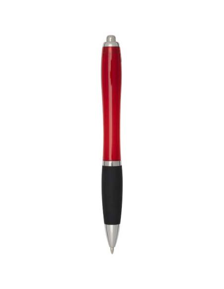 Bolígrafo de plástico reciclado con certificado RCS, cuerpo de color y empuñadura negra (tinta negra) N12844601