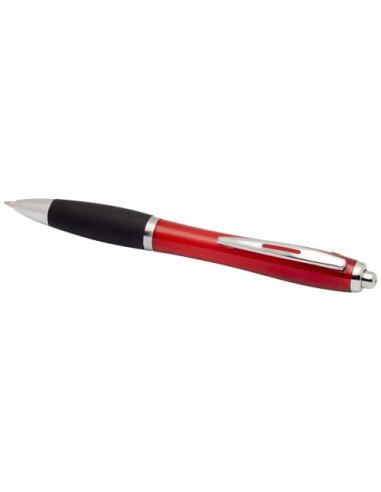 Bolígrafo de plástico reciclado con certificado RCS, cuerpo de color y empuñadura negra (tinta negra) N12844601