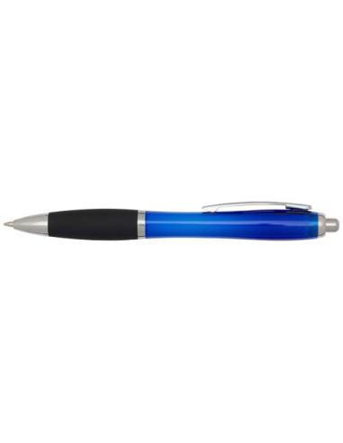 Bolígrafo de plástico reciclado con certificado RCS, cuerpo de color y empuñadura negra (tinta negra) N35844601