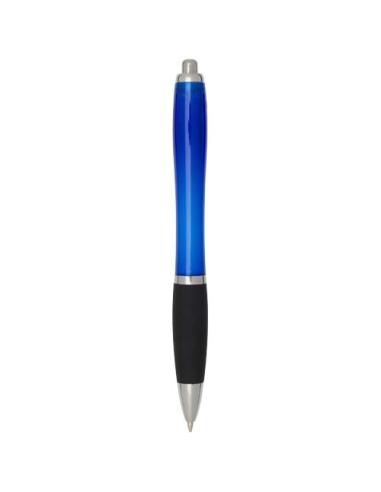 Bolígrafo de plástico reciclado con certificado RCS, cuerpo de color y empuñadura negra (tinta negra) N35844601