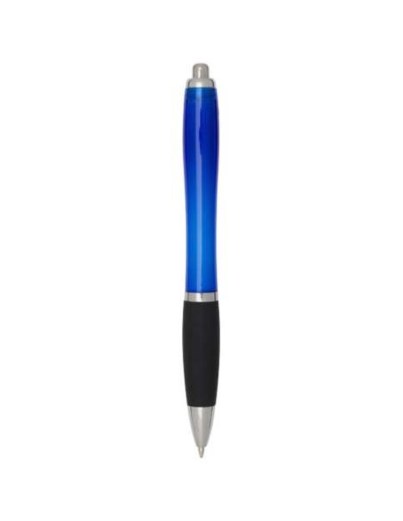 Bolígrafo de plástico reciclado con certificado RCS, cuerpo de color y empuñadura negra (tinta negra) N35844601