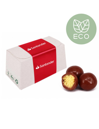 Estuche de cartón bio XS con bolas de cereal con chocolate Personalizado | Al mejor precio | nosolodulce