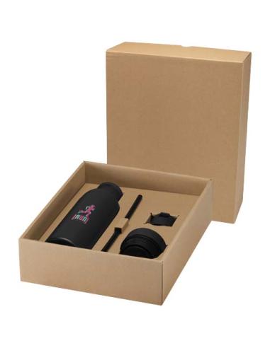 Botella de 650 ml de acero inoxidable reciclado con certificado RCS de doble pared con 3 tapas Iluminate N09098001