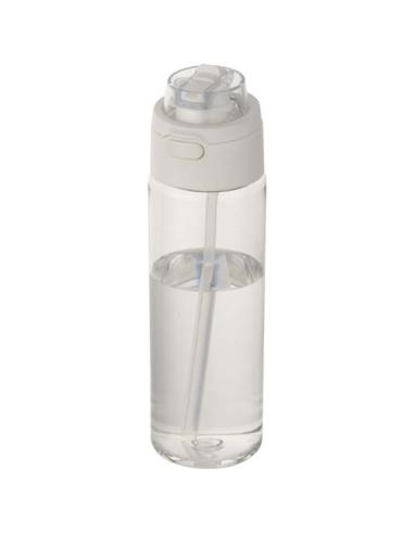 Botella de agua Theron de 700 ml de plástico reciclado RCS con tapa de doble función y pajita abatible N10059001
