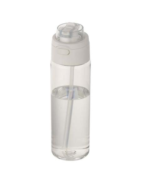 Botella de agua Theron de 700 ml de plástico reciclado RCS con tapa de doble función y pajita abatible N10059001