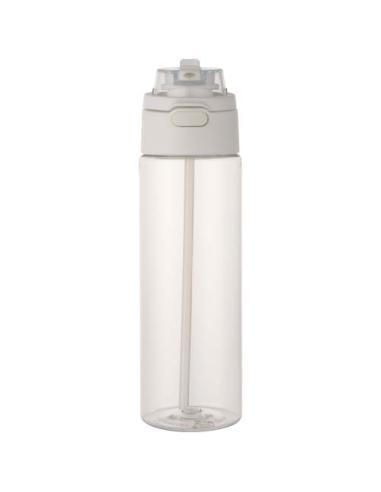 Botella de agua Theron de 700 ml de plástico reciclado RCS con tapa de doble función y pajita abatible N10059001