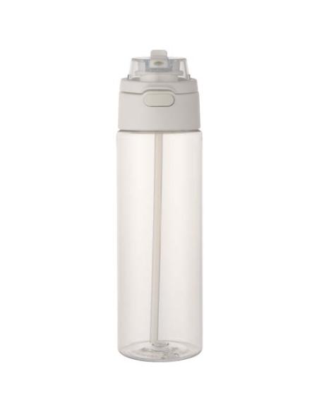 Botella de agua Theron de 700 ml de plástico reciclado RCS con tapa de doble función y pajita abatible N10059001