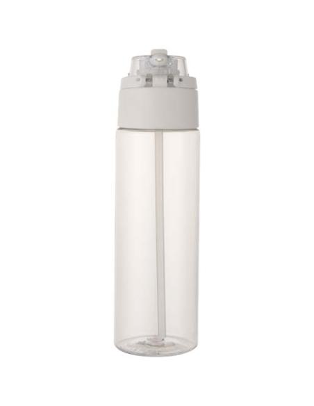 Botella de agua Theron de 700 ml de plástico reciclado RCS con tapa de doble función y pajita abatible N10059001