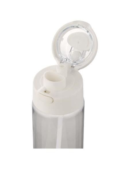 Botella de agua Theron de 700 ml de plástico reciclado RCS con tapa de doble función y pajita abatible N10059001