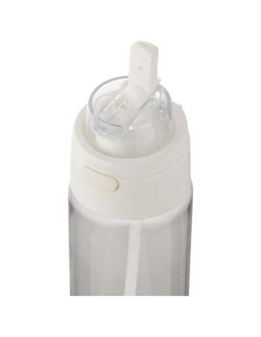 Botella de agua Theron de 700 ml de plástico reciclado RCS con tapa de doble función y pajita abatible N10059001