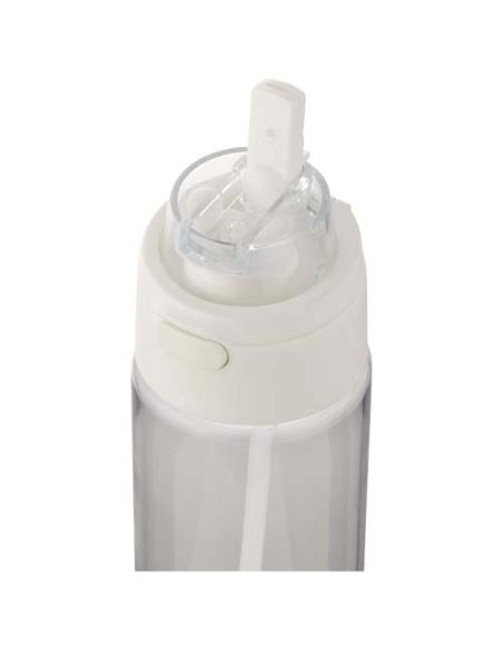 Botella de agua Theron de 700 ml de plástico reciclado RCS con tapa de doble función y pajita abatible N10059001