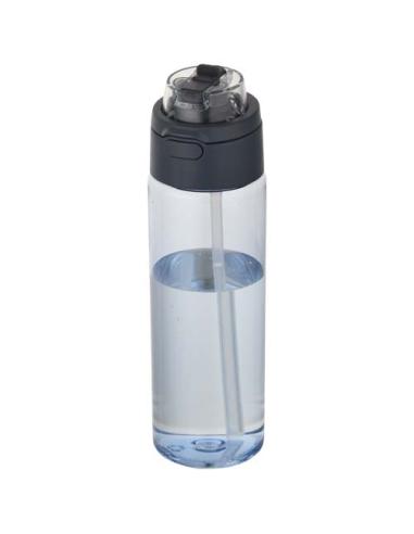 Botella de agua Theron de 700 ml de plástico reciclado RCS con tapa de doble función y pajita abatible N55059001