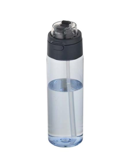 Botella de agua Theron de 700 ml de plástico reciclado RCS con tapa de doble función y pajita abatible N55059001