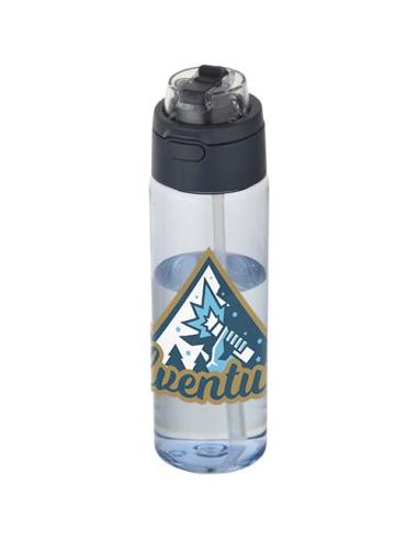 Botella de agua Theron de 700 ml de plástico reciclado RCS con tapa de doble función y pajita abatible N55059001