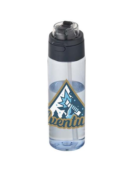 Botella de agua Theron de 700 ml de plástico reciclado RCS con tapa de doble función y pajita abatible N55059001