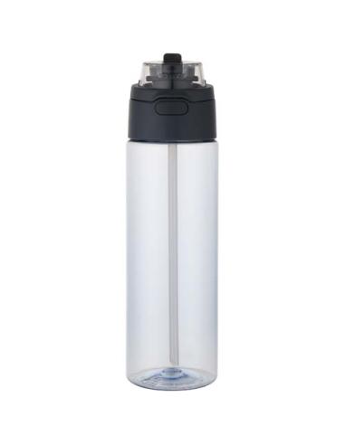 Botella de agua Theron de 700 ml de plástico reciclado RCS con tapa de doble función y pajita abatible N55059001