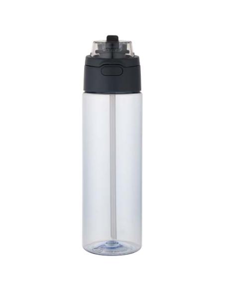 Botella de agua Theron de 700 ml de plástico reciclado RCS con tapa de doble función y pajita abatible N55059001