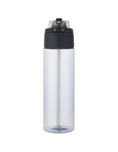 Botella de agua Theron de 700 ml de plástico reciclado RCS con tapa de doble función y pajita abatible N55059001