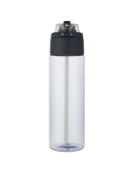 Botella de agua Theron de 700 ml de plástico reciclado RCS con tapa de doble función y pajita abatible N55059001