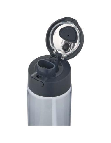 Botella de agua Theron de 700 ml de plástico reciclado RCS con tapa de doble función y pajita abatible N55059001