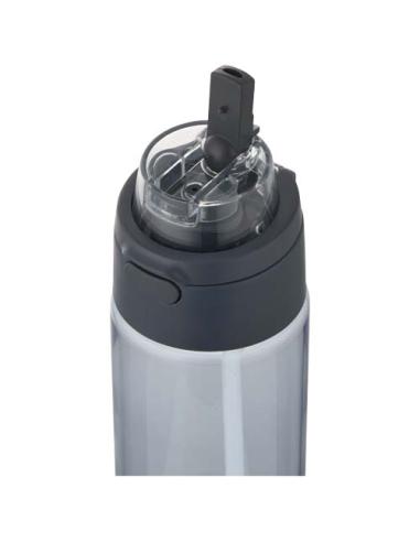 Botella de agua Theron de 700 ml de plástico reciclado RCS con tapa de doble función y pajita abatible N55059001