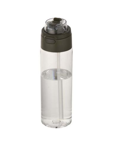 Botella de agua Theron de 700 ml de plástico reciclado RCS con tapa de doble función y pajita abatible N46059001
