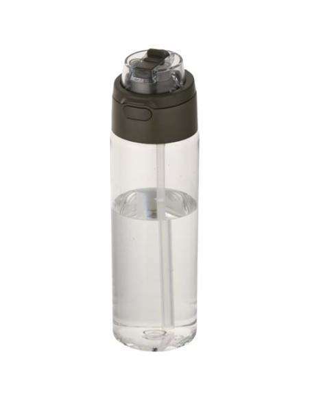 Botella de agua Theron de 700 ml de plástico reciclado RCS con tapa de doble función y pajita abatible N46059001