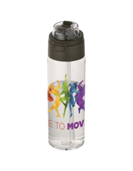 Botella de agua Theron de 700 ml de plástico reciclado RCS con tapa de doble función y pajita abatible N46059001