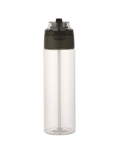 Botella de agua Theron de 700 ml de plástico reciclado RCS con tapa de doble función y pajita abatible N46059001