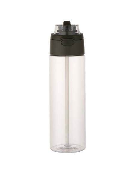 Botella de agua Theron de 700 ml de plástico reciclado RCS con tapa de doble función y pajita abatible N46059001