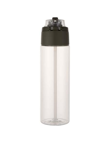 Botella de agua Theron de 700 ml de plástico reciclado RCS con tapa de doble función y pajita abatible N46059001