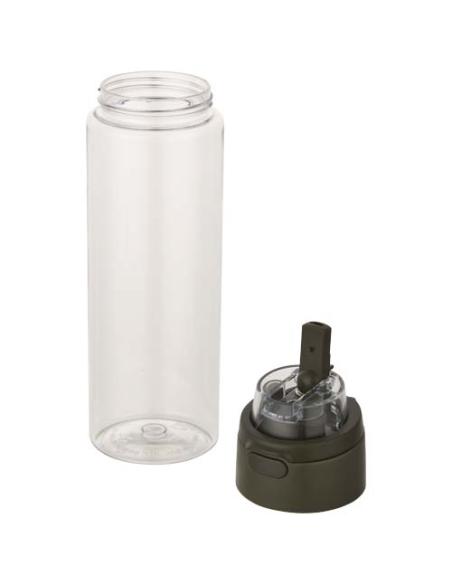 Botella de agua Theron de 700 ml de plástico reciclado RCS con tapa de doble función y pajita abatible N46059001