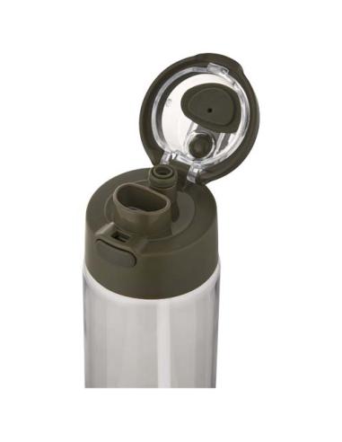 Botella de agua Theron de 700 ml de plástico reciclado RCS con tapa de doble función y pajita abatible N46059001